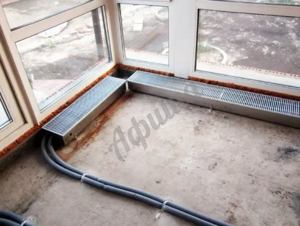 монтаж встроенного конвектора