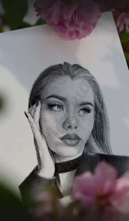 Портрет в технике точечной графики (pointillism)