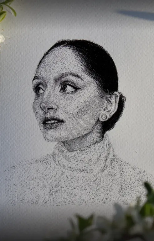 Портрет в технике точечной графики (pointillism)